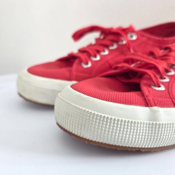 Superga 2750 Classic Red Canvas Lace-Up Sneakers - Picture 2 of 10
